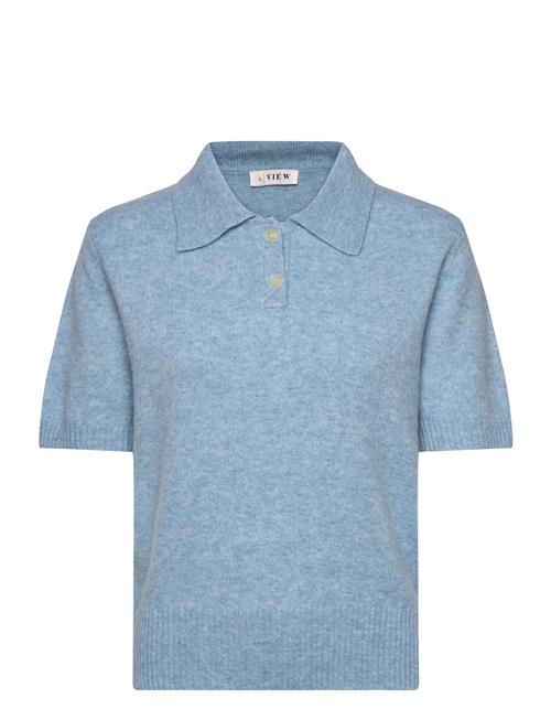 Rena Polo Knit Blouse A-View Blue