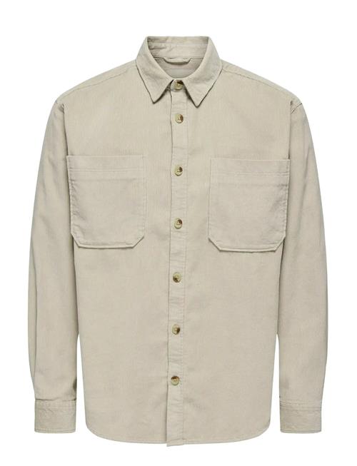 Onsalp 2Pkt Washd Cord Ls Shirt Otl ONLY & SONS Beige