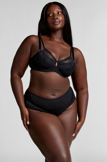 Hunkemöller Jocelyn brasiliansk trusse med høj benudskæring Sort