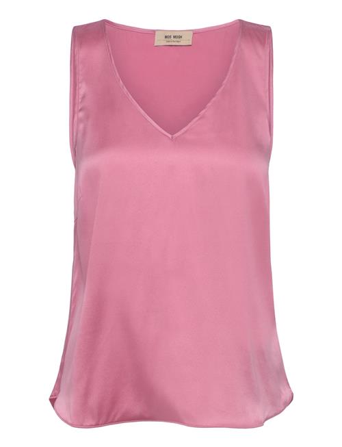 Mmastrid V-Neck Silk Tank Top MOS MOSH Pink