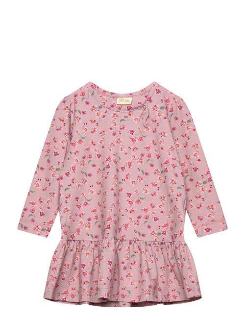 Dress L/S Gather Printed Petit Piao Pink