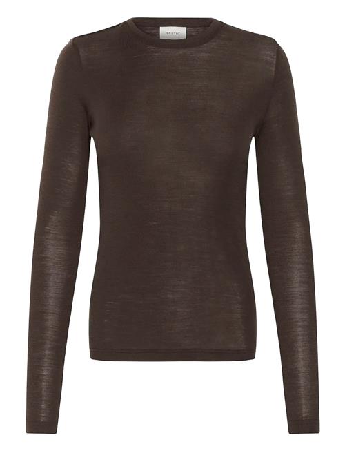 Gzninia Ls Wool Roundneck Gestuz Brown