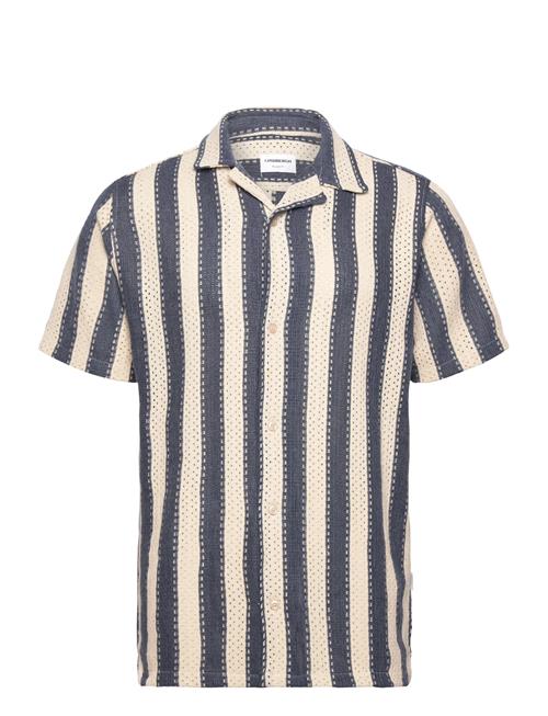 Bold Striped Resort Shirt S/S Lindbergh Navy