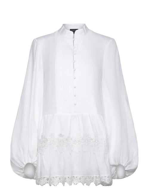 Antonia Lace Trim Mini Dress Bardot White