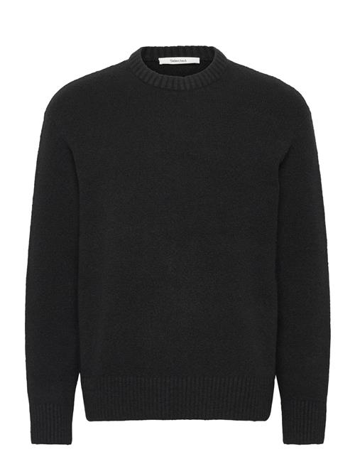 Slhalex Ls Knit Relaxed Crew Neck Noos Selected Black