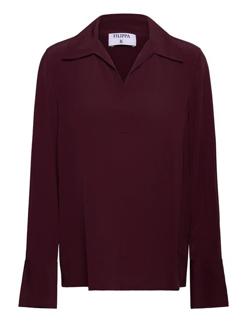 Half Placket Blouse Filippa K Burgundy