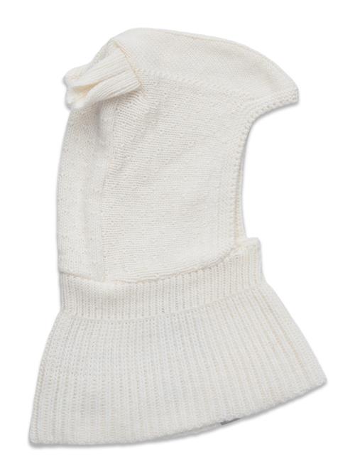 Balaclava Ears Wool Knit Huttelihut White