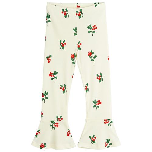 Mini Rodini Lingonberries Aop Flared Leggings Offwhite 92/98 cm  Creme  92/98 cm  kvinde