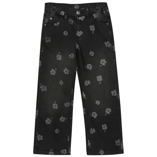Minymo Blomsterprint Jeans Tap Shoe 110 cm  Sort  110 cm  kvinde