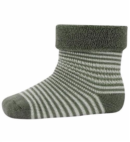 MP Strømper - Uld - Viggy - Dusty Ivy/Cremestribet