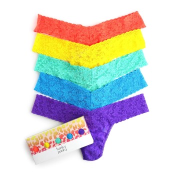 Hanky Panky Trusser 5P Signature Lace Low Rise Thong Flerfarvet nylon One Size Dame