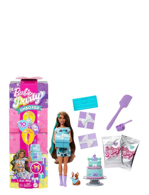 Party Unboxed Pet Birthday Series Doll & Accessories, Party Stars Set With 10 Surprises Barbie Patterned
