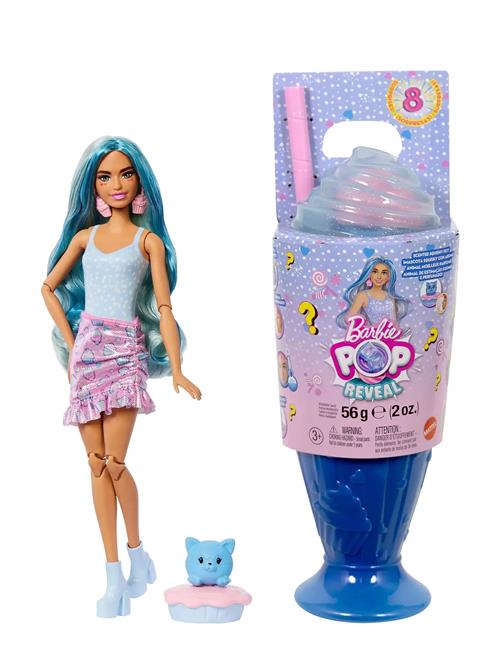 Pop Reveal Sweet Treat Series Doll & Accessories Set, Cool Cupcake Fashion Doll & Pet Barbie Patterned