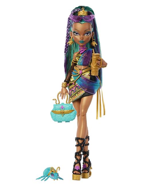 Nefera De Nile Doll With Pet Scarab Lavish And 7 Accessories Like Purse And Snacks Monster High Patterned