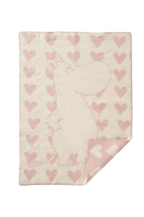 Klippan Yllefabrik Moomin Heart Pink Uldtæppe Heart Pink  Heart Pink-Onesize  Lyserød  One Size  unisex