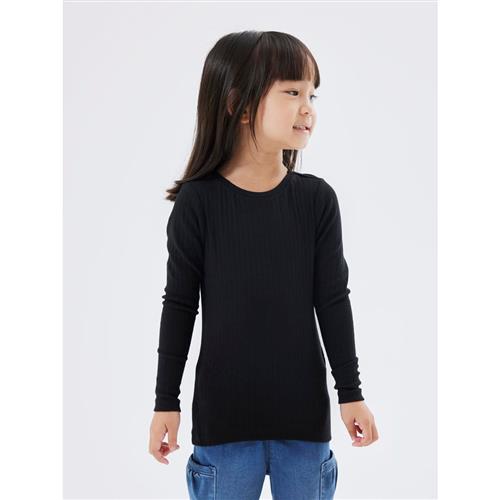 NAME IT Langærmet Rib Bluse Suraja Black