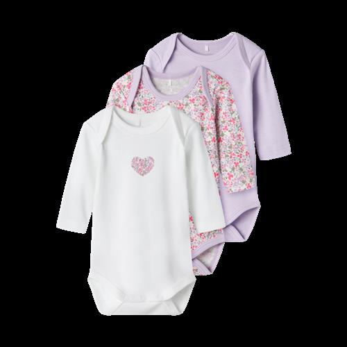 NAME IT 3-Pak Body Langærmet Pastel Lilac