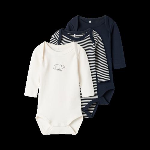 NAME IT 3-Pak Body Langærmet Dark Sapphire