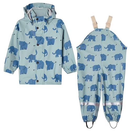 Kuling San Marino Uforet Regnsæt Sky Blue Elephant 110/116 cm Rain Blå  110/116 cm  unisex