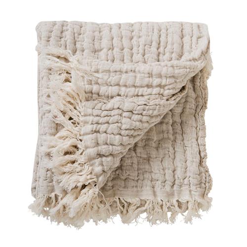 garbo&friends Mellow Tæppe 110x110cm Lin  Lin One Size  Beige  One Size  unisex