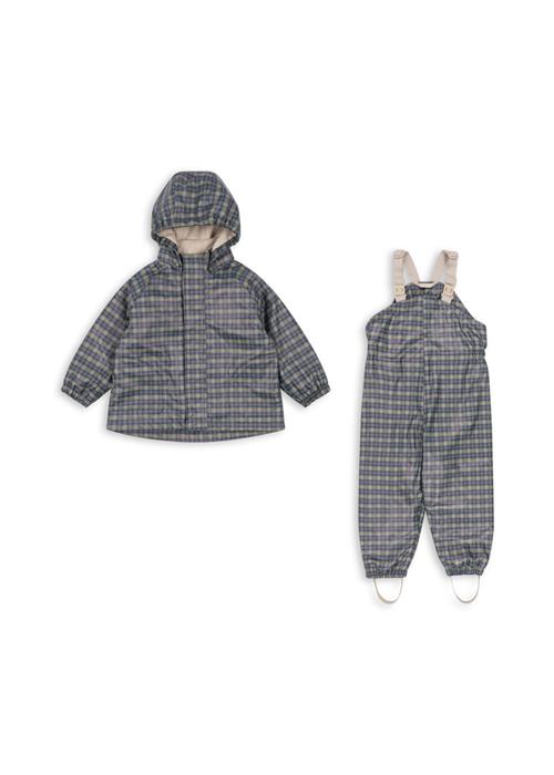 Konges Sløjd Rainy Palme Set Laurel Blue Check Rainy Palme Set Laurel Blue Check 7-8Y Rain Blå  7-8 år  mand