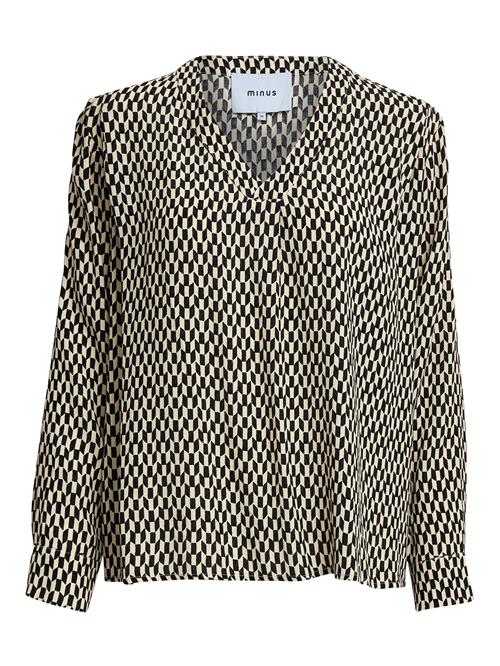 minus Bluse 'Lasina'  beige / sort