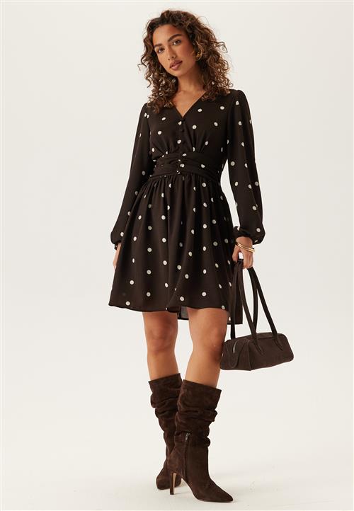 BUBBLEROOM V-neck Button Short Dress