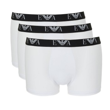 Emporio Armani Armani Stretch Jersey Boxer With Logo 3P Hvid bomuld Large Herre
