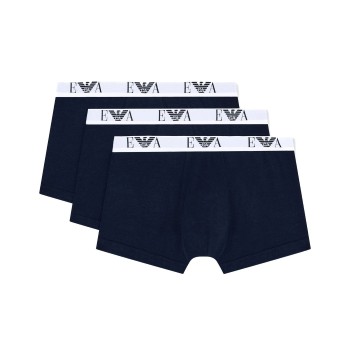 Emporio Armani Armani Stretch Jersey Boxer With Logo 3P Marineblå bomuld Small Herre