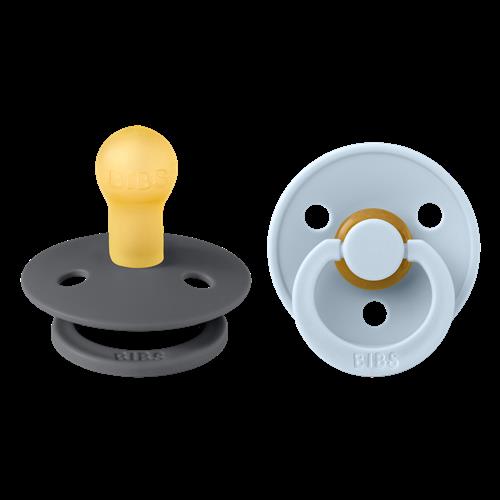 BIBS Colour 2-pak Latex-sut Iron Baby Blue Iron Baby Blue 18+ months  Blå  18+ måneder  unisex