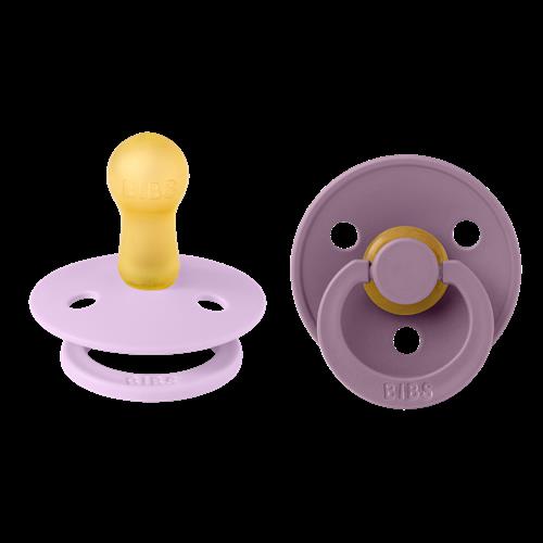 BIBS Colour 2-pak Runde Latex-sutter Violet Sky Mauve  Violet Sky Mauve 6+ months  Lilla  6+ måneder  unisex