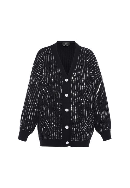faina Cardigan  sort / sølv