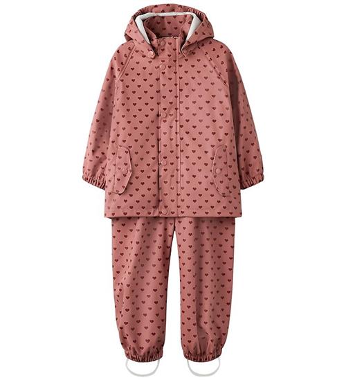 Lil' Atelier Regntøj m. Seler - PU - NmfLadry10 - Withered Rose/