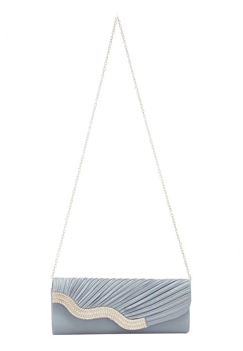 FELIPA Clutch  basalgrå / sølv / transparent