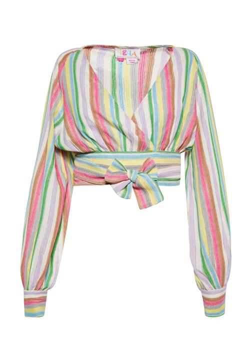 IZIA Bluse  cognac / gul / siv / lavendel