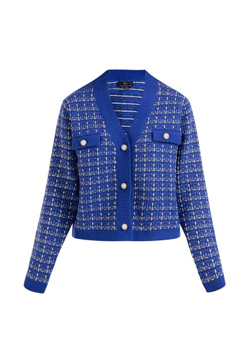 faina Cardigan 'Koosh'  lysebeige / royalblå