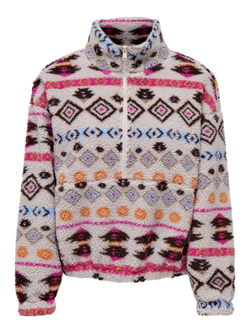 ONLY Pullover 'ONLJANNE'  brun / grå / grafit / orange