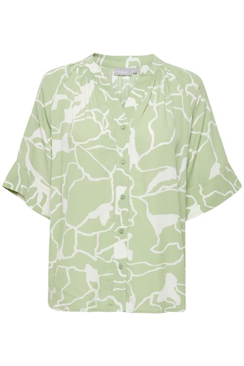 Fransa Bluse 'Kay'  lysegrøn / hvid