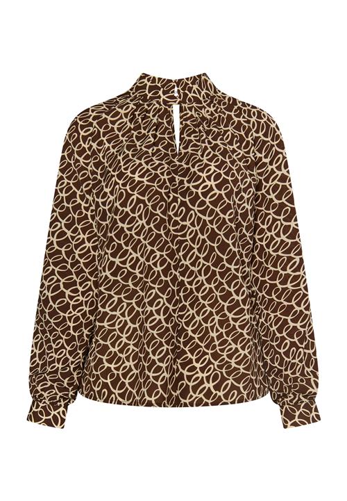 DreiMaster Klassik Bluse  beige / kastaniebrun