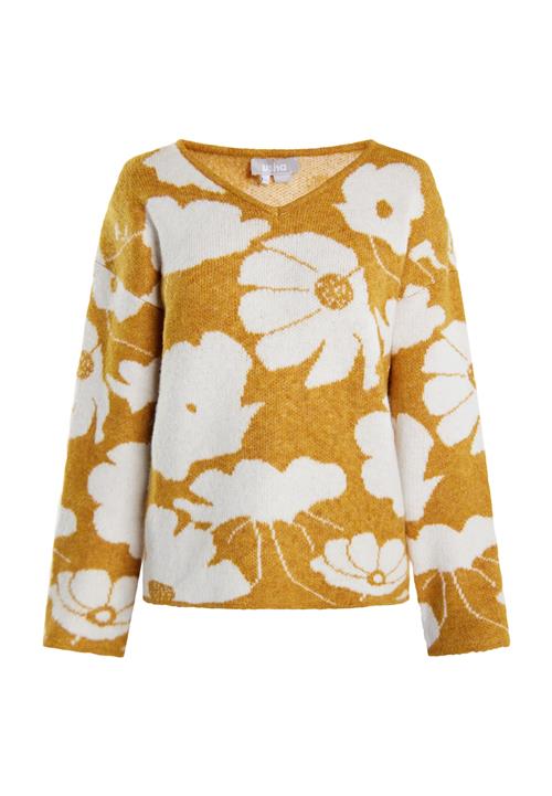 Usha Pullover 'Lurea'  curry / hvid