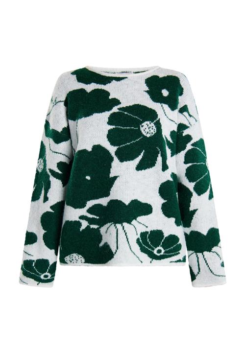 Se Usha Pullover 'Lurea'  mørkegrøn / hvid ved About You