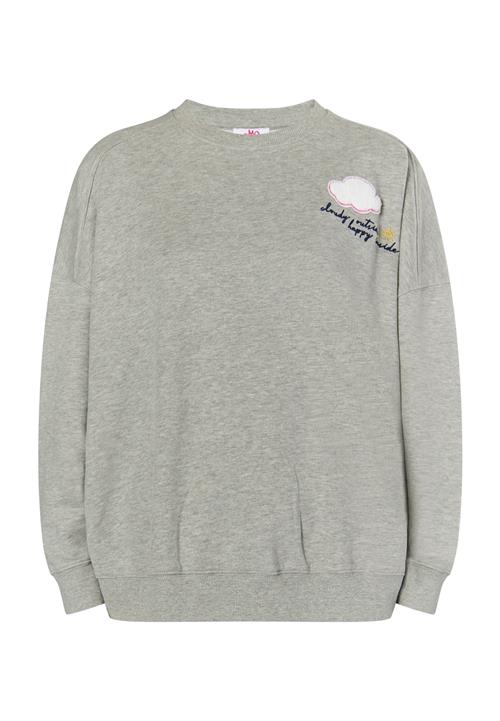 MYMO Sweatshirt 'Biany'  grå-meleret / pink / hvid