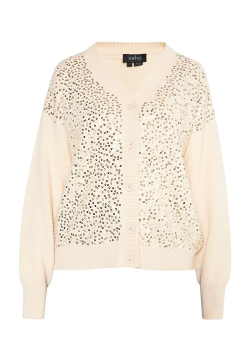 usha BLACK LABEL Cardigan 'Nowles'  creme / guld