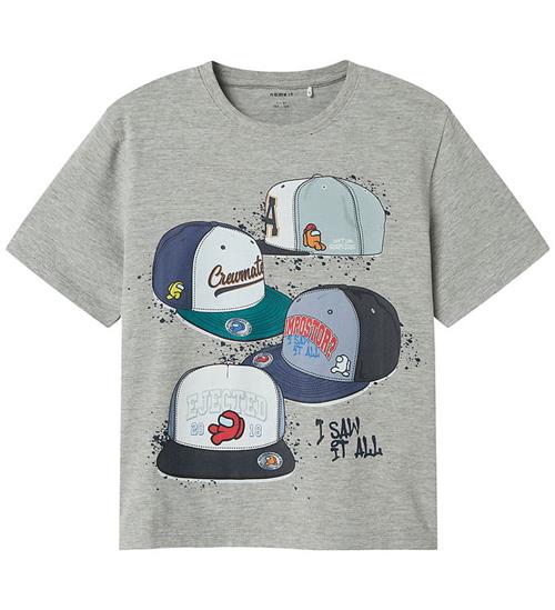 Name It T-shirt - NkmAlbi Among Us - Gråmeleret