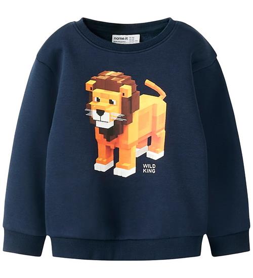 Name It Sweatshirt - NmmSigurt - Navy Blazer m. Løve
