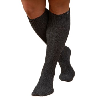 Trofé Trofe Cotton Knee High Sock Strømper 2P Grå Str 39/42 Dame