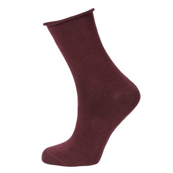Trofé Trofe Cotton Solid Sock Strømper 2P Vinrød  Strl 37/41 Dame