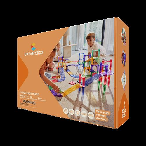 Cleverclixx Cleverclixx Stor Racerbane 80 Brikker Pastel Mix  Pastel Mix-Onesize  Lilla  One Size 3 Y+ unisex