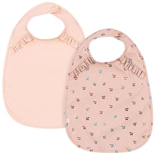 Konges Sløjd 2 Pack Dinner Bib With Frill Fairy Cherry/Cameo Rose One Size      unisex