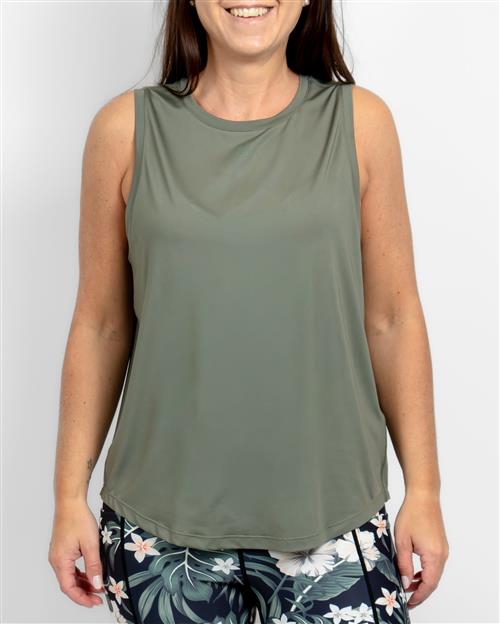 Lea Dusty Green Sports Top